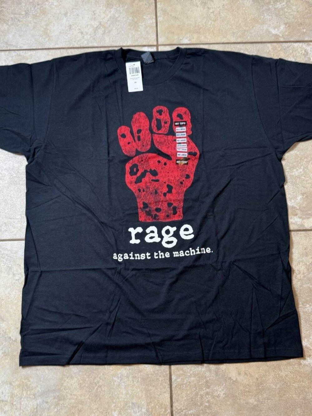 Rage Against The Machine Red Fist T-Shirt 2-Sided Size 2XL New With Tags